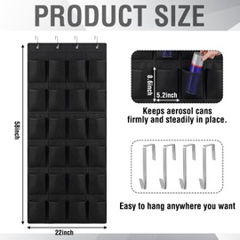 Wenqik 2 Pcs Spray Can Holder 24 Slot Hanging Aerosol Can Organizer Black Wall Mounted Spray Paint Cans Holder Garage Storage Rack with Hooks for Paint Bottles Craft Workshop Organization