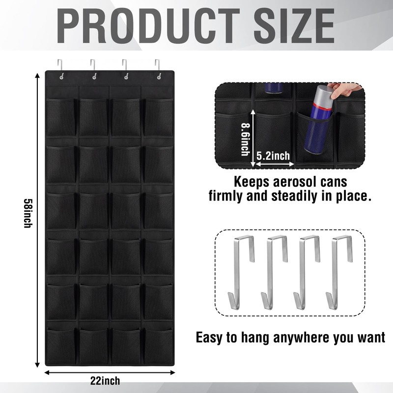 Wenqik 2 Pcs Spray Can Holder 24 Slot Hanging Aerosol