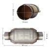 MAYASAF 3" Inlet/Outlet Universal Catalytic Converter, 14" Overall Length, w/o