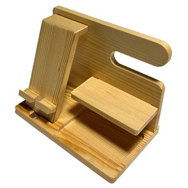 Natura Style Wooden Smartphone Stand, Tabletop, Shelf, Glasses Stand, Small Items, Desk Organization (Natural Wood)