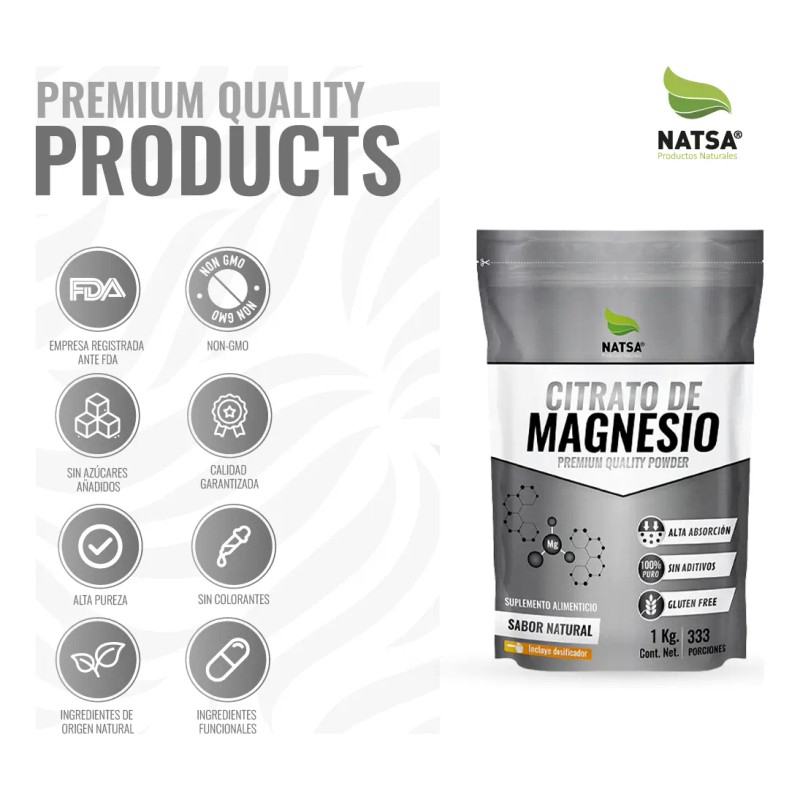 Citrato Magnesio Grado Alimenticio Sabor Natural