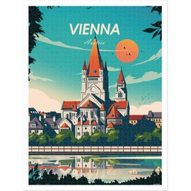 PieceRelax - Rompecabezas de plástico para adultos, 1200 piezas de inicio de estudio, viajes por el mundo, juegos de mesa y regalos más satisfactorios de Viena, no requiere alfombrilla de rompecabezas