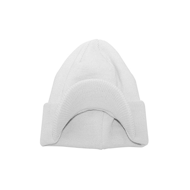 Nayt Men's Acrylic Beanie Cap with Bill (White)