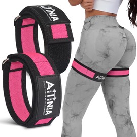 Booty Bands for Women Glutes & Hip Building, Blood Flow Restriction Bands BFR Bundle Booty Bands, Best Fabric Glute Bands Resistance Bands for Exercising Your Butt,Squat,Thigh (Lea-Black Pink)