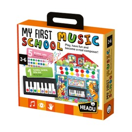 Headu My First Music School – Preschool Learning Activities Ages 3-6, Educational Sensory Toys for 3 4 5 6 Year Old Boys Girls, Kids Learning Keyboard, Learn Piano for Kids, Toy Piano, Teaching Games
