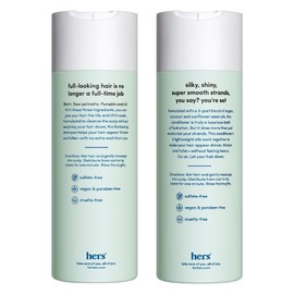 hers Triple Threat Shampoo & Conditioner Set - Biotin, Saw Palmetto, & Pumpkin Seed Oil Formula - Thickens & Hydrates - Color-Safe, Paraben-Free, Vegan - Napa Rose Scent - 6.4 Fl Oz, 2 Count