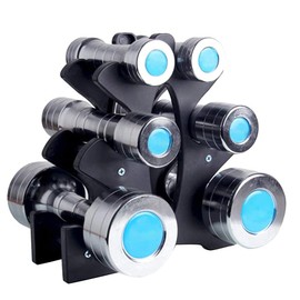 Gym Dumbbell Rack, Dumbbell Stand, 3-Tier Vertical Stand Dumbbell Stand, Dumbbell Trees, Small Dumbbell, Maximum Load 15 kg, for 6 Gymnastic Dumbbells, Barbell Stand Home Gym (Black)