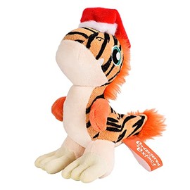 Endangered and Extinct EnE™ Cute Utharaptor Soft Plush Toy with Santa Hat,10cm, Gifts for Kids, Christmas Dinosaur Teddy