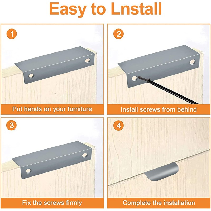 MOROBOR Finger Edge Pull, 8pcs Concealed Handle Modern Style Drawer