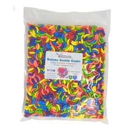 Banana Shaped Candy, Crazy Rainbow Assortment, 3 Pounds Bulk