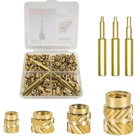 300 count Threaded Inserts Set with Soldering Iron Tip Brass Heat Set Insert M2.5 M3 M4 Insert Nut for 3D Printed Plastic Materials - Color: (130pcs) M3x4x5