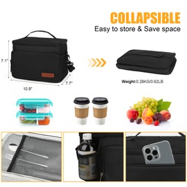 Coreskin Medium Lunch Bag for Women and Men, 10L Insulated Cooler Tote with Removable Strap, Leakproof & Water-Resistant, Reusable Lunch Box for Work, Picnic, and Travel