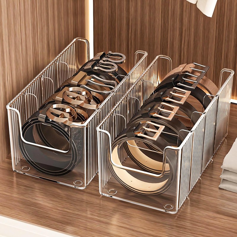 Harhana Belt Organizer, Clear Belt Storage Holder for Closet, 4
