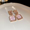 Square Crystal Dangle Earrings for Women Clear Rhinestone Statement Earrings