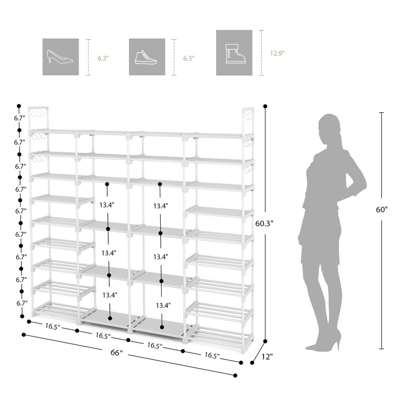 ROJASOP Large Shoe Rack Organizer for Entryway Closet 64-68 Pairs