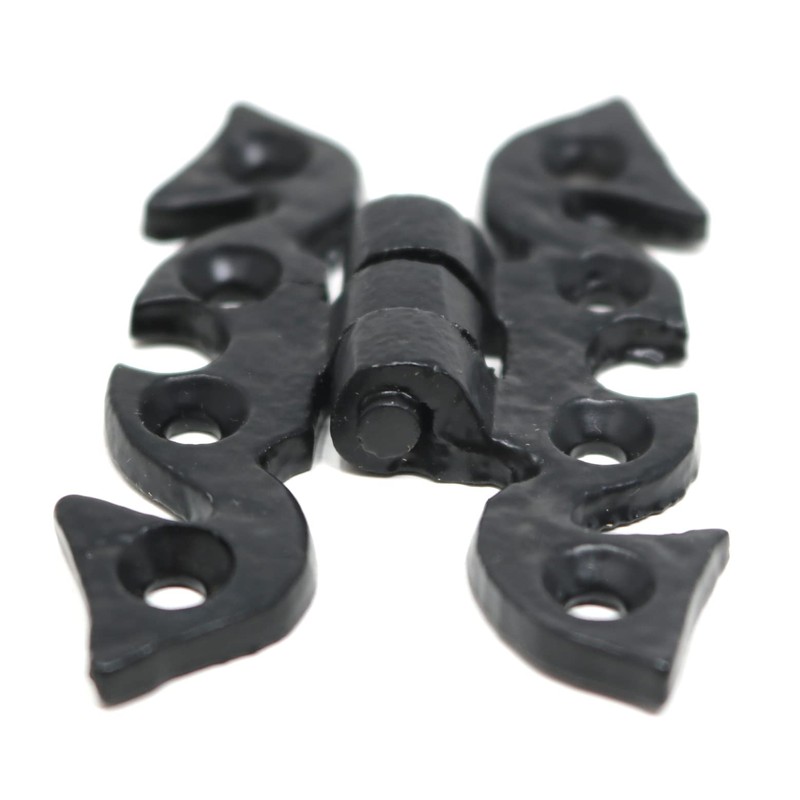 2 x fiXte Antique Black Butterfly Hinges Traditional Rustic Design