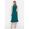 TRENDYOL Women's Midi Ruffle Hem Regular Dress, emerald green