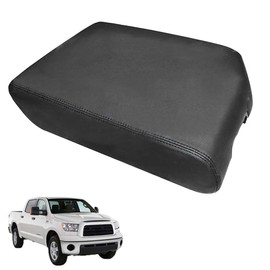 Center Console Lid Armrest Cover Leather Fit for Toyota Tundra 2007-2011 2012-2013 Bucket Seat Black Leather Part Only