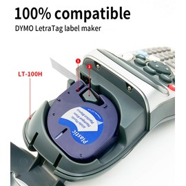 5PK Compatible with Dymo Letratag 91331(S0721610) Plastic 12mm(1/2Inch) White Label Maker Tape Cassette Refills Cartridge