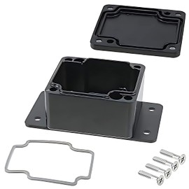 BUD Industries AN-2801-AB IP68 Aluminum Enclosure with Mounting Flanges 2.52" L x 2.28" W x 1.38" D, Black