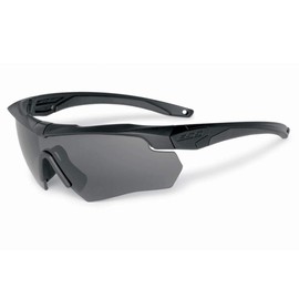 ESS Safety Glasses Gray Scratch Resistant Wrap Around Black One Size