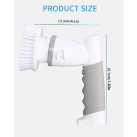 jutyum Elektrische Reinigungsbürste, Electric Spin Scrubber Schnurlos, Schrubber Bürste mit 6 Austauschbaren Bürstenköpfen, Akku Reinigungsbürste, Elektrische Bürste für Bad,Fliesen,Boden(Weiß)