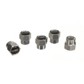 WRC 73249 Valve Caps, Aluminium, Black, Set of 5