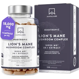 Lions Mane Supplement-18,000mg (30:1 Extract)+Zinc, Reishi & Cordyceps-3 Mushrooms Herbal supplements -Nootropic Complex Lion's Mane Mushroom Supplement-120 Lion's Mane Capsules(Not Lions Mane Powder)