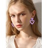 Pink Heart Earrings Triple Heart Dangle Drop Earrings for Women