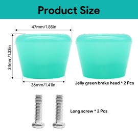 shirylzee 2 Pcs Roller Skates Brake Stopper, Rubber Compound Roller Quad Skate Toe Stops for Roller Skate Accessories Replacement(Green)