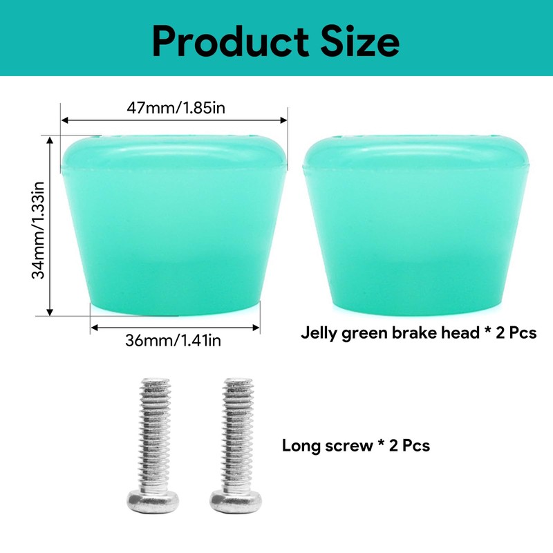 shirylzee 2 Pcs Roller Skates Brake Stopper, Rubber Compound Roller