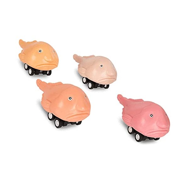 Mcphee Accoutrements Archie Soft Vinyl Pull Back Racing Blobfish (4 Pack)