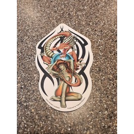 Yujean Michael Landefeld Dragon Woman Sticker Die-Cut Window Decal Red Head Hair