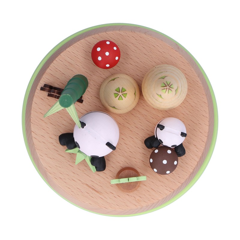 Panda Shaped Music Box Desktop Wooden HandiCraft Ornament for Valentine's