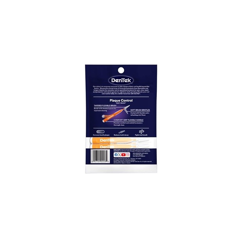 Dentek Easy Brush Cleaners Standard Spaces 16 Count (6 Pack)
