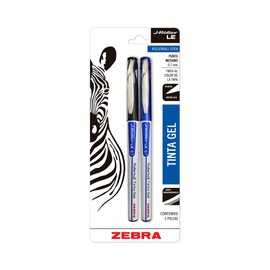 Zebra Bolígrafo De Tinta Gel J-Roller LE Punto Mediano (0.7 mm) Blíster 2 Piezas Color Negro Y Azul.