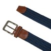 CTM Men's Elastic Braided Stretch Belt with Silver Buckle and