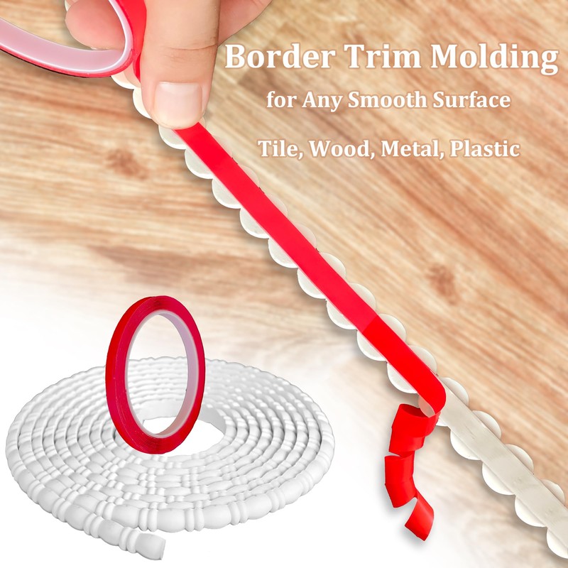 Flexible Bead Molding Trim, 10ft White Wall Molding Trim Peel
