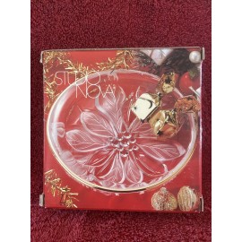 Studio Nova Lovely 5" Studio Nova Poinsettia Glass Holiday Candy Dish