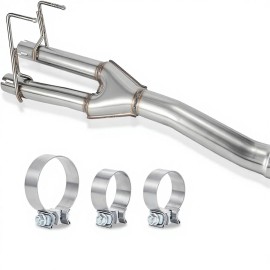 409 Stainless Steel 2-Chamber Direct Fit Exhaust Muffler Kit,3 Inch Inlet 2.25 Inch Y-Pipe Aggressive Performance MufflerSize: 3 Inch Inlet 2.25 Inch Y-Pipe (KLS-PY20), Color: Multicolor
