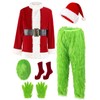 Earado Christmas Green Big Monster Santa Costume for Men 7