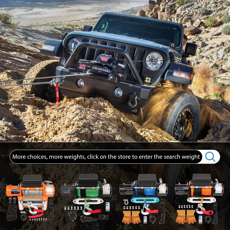 TFGCSG 3500LBS Winch, 3500LBS ATV UTV Truck winch, 12V 3500LBS
