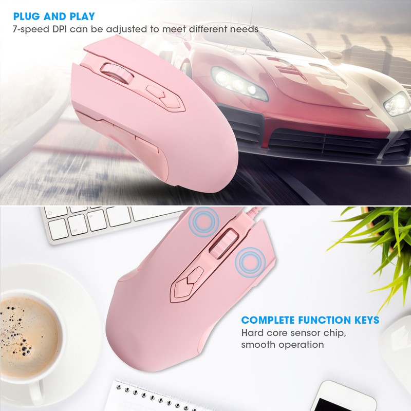 AJAZZ Wired Mouse 7 Keys 7‑Speed DPI Adjustable RGB Streamer