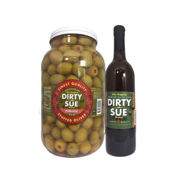 Dirty Sue Pimento Stuff Olives 80 Ounces with 750 mL Bottle of Martini Mix