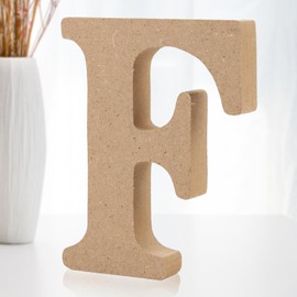 Darryy 10 cm Standing Wooden Letters, Log Natural Large Wooden Letters for Crafts, Untreated Wooden Decorations for Home, Wall, Party, Decoration, DIY Projects (F)