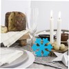 MAGICLULU 3pcs Blue and White Wooden Snowflake Ornaments Xmas Table