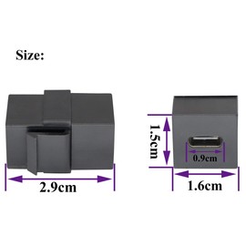 AAOTOKK Adaptador de conector USB C Keystone USB 3.1 tipo C hembra a hembra adaptador de conector Keystone para panel de toma de placa de pared (negro/2 unidades)