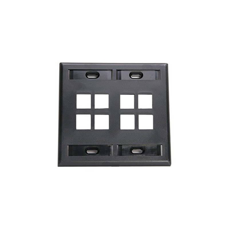 Leviton 8-Port Dual Gang QuickPort Wallplate with ID Windows, 42080-8EP,
