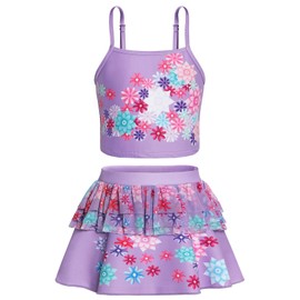 COTRIO Isabella Bathing Suits for Girls Magic Family Isabella Swimsuits Bikini Set Birthday Party Pool Swimming Suit Holiday Beach Swimwear Size 10 (9-10 Years, Purple, 140)