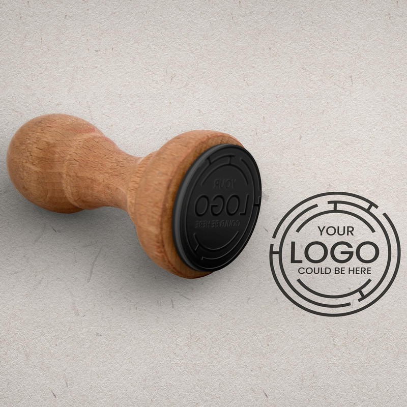 PATIKIL 38mm Stamp Wood Round Handle, 10Pcs Wooden Knobs Stamp
